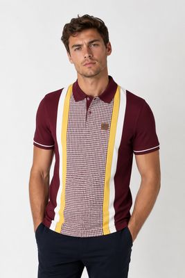 TR8643B TROJAN DOGTOOTH CHECK PANEL POLO PORT