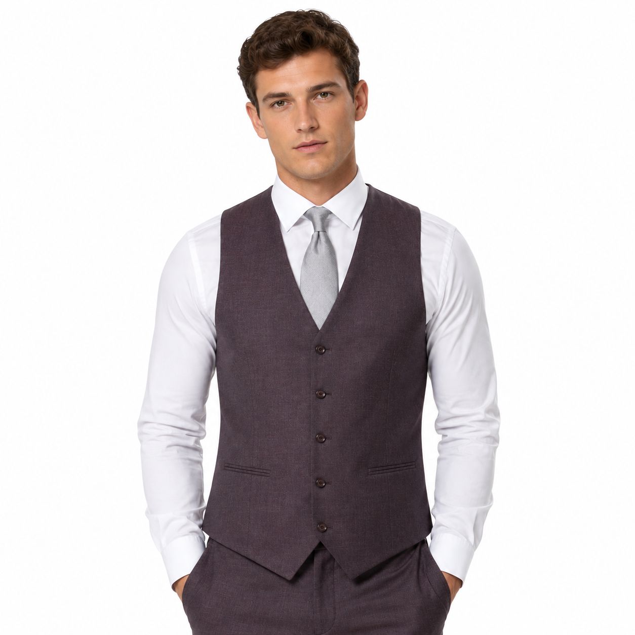 MARCO WAISTCOAT LESTER FIT GRAPE