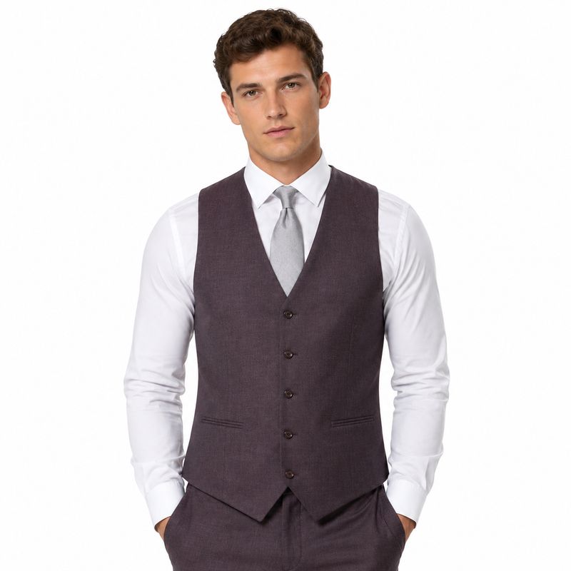 MARCO WAISTCOAT LESTER FIT GRAPE