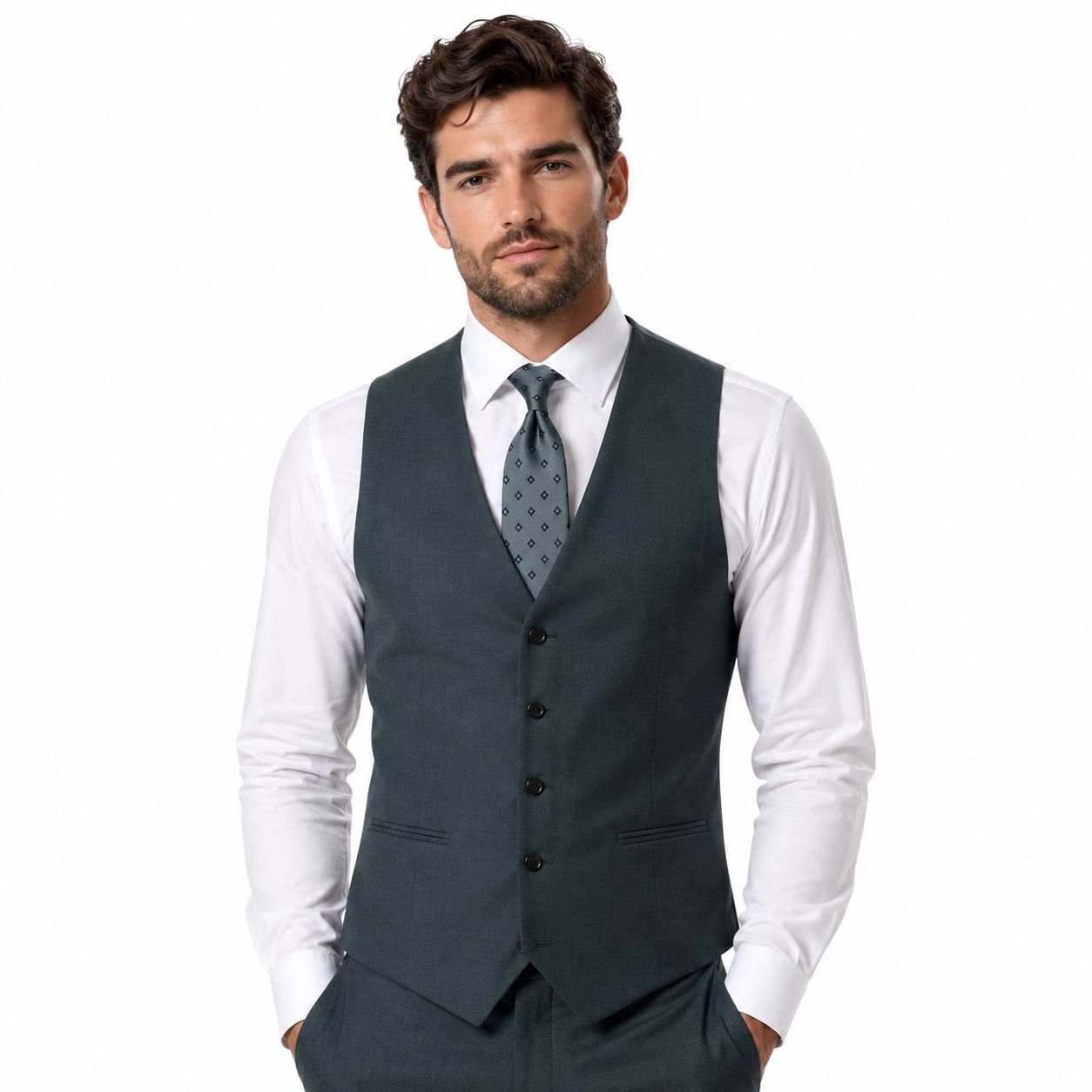 MARCO WAISTCOAT LESTER FIT FOREST