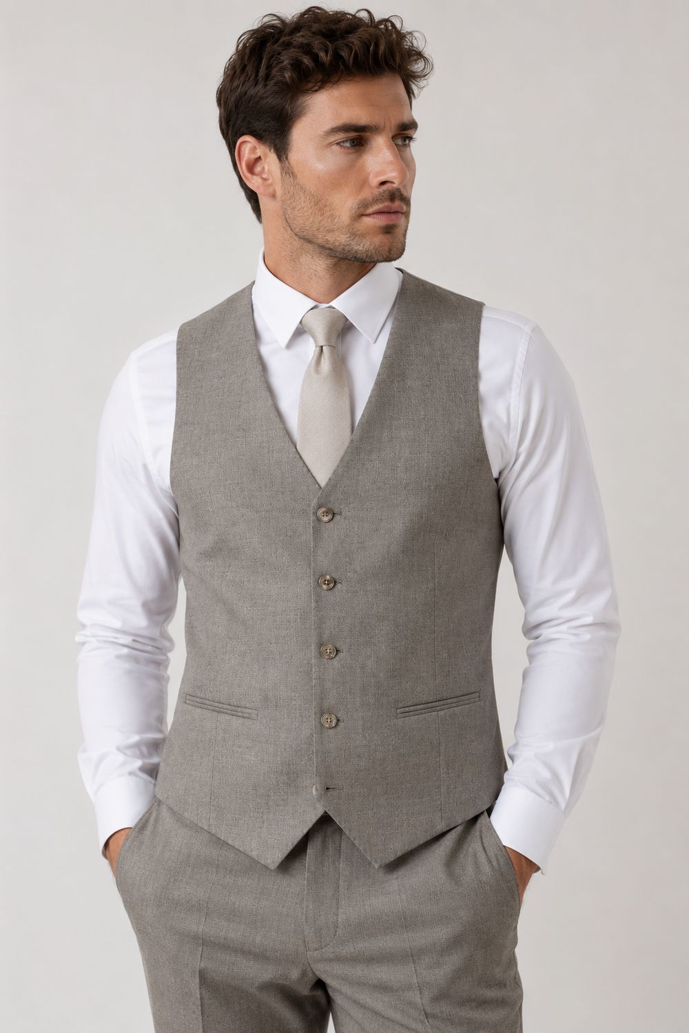 MARCO WAISTCOAT LESTER FIT STONE