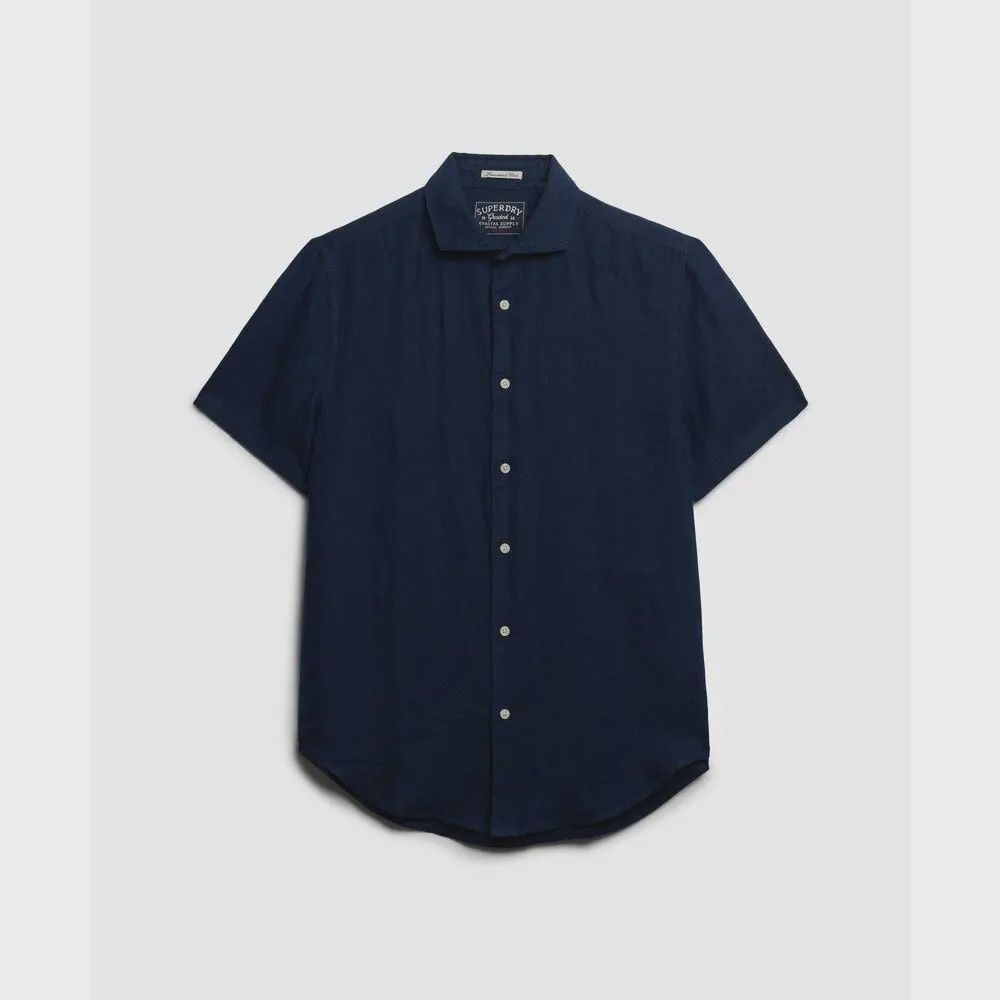 SUPERDRY RIVIERA SS LINEN SHIRT ECLIPSE NAVY M4011104A