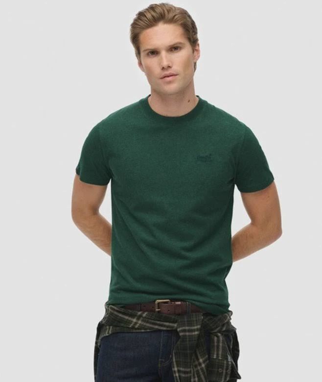 SUPERDRY ESSENTIAL LOGO EMB TEE PITCH GREEN MARL M1011245A