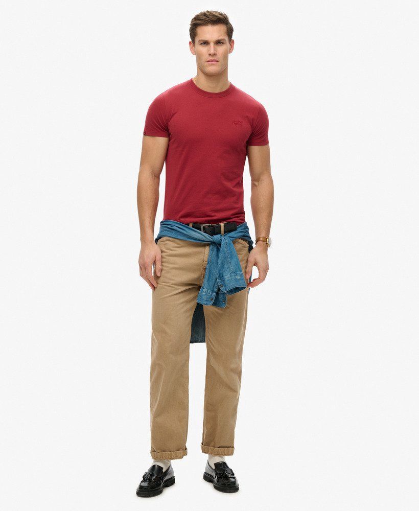 SUPERDRY ESSENTIAL LOGO EMB TEE LEAGUE RED M1011245A