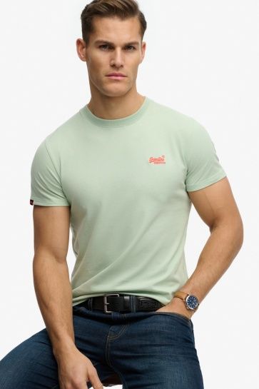 SUPERDRY ESSENTIAL LOGO EMB TEE CAMEO GREEN/RED M1011245A