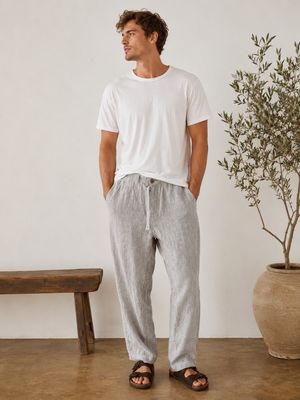 SUPERDRY MERCHANT LINEN PANT ASH GREY CHAMBRAY M7011509A