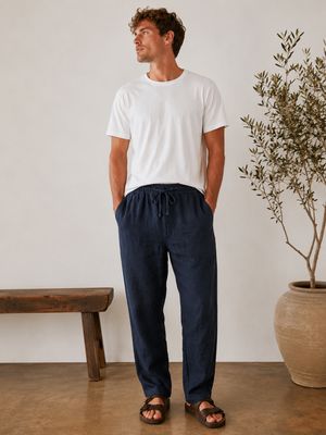 SUPERDRY MERCHANT LINEN PANT ECLIPSE NAVY M7011509A