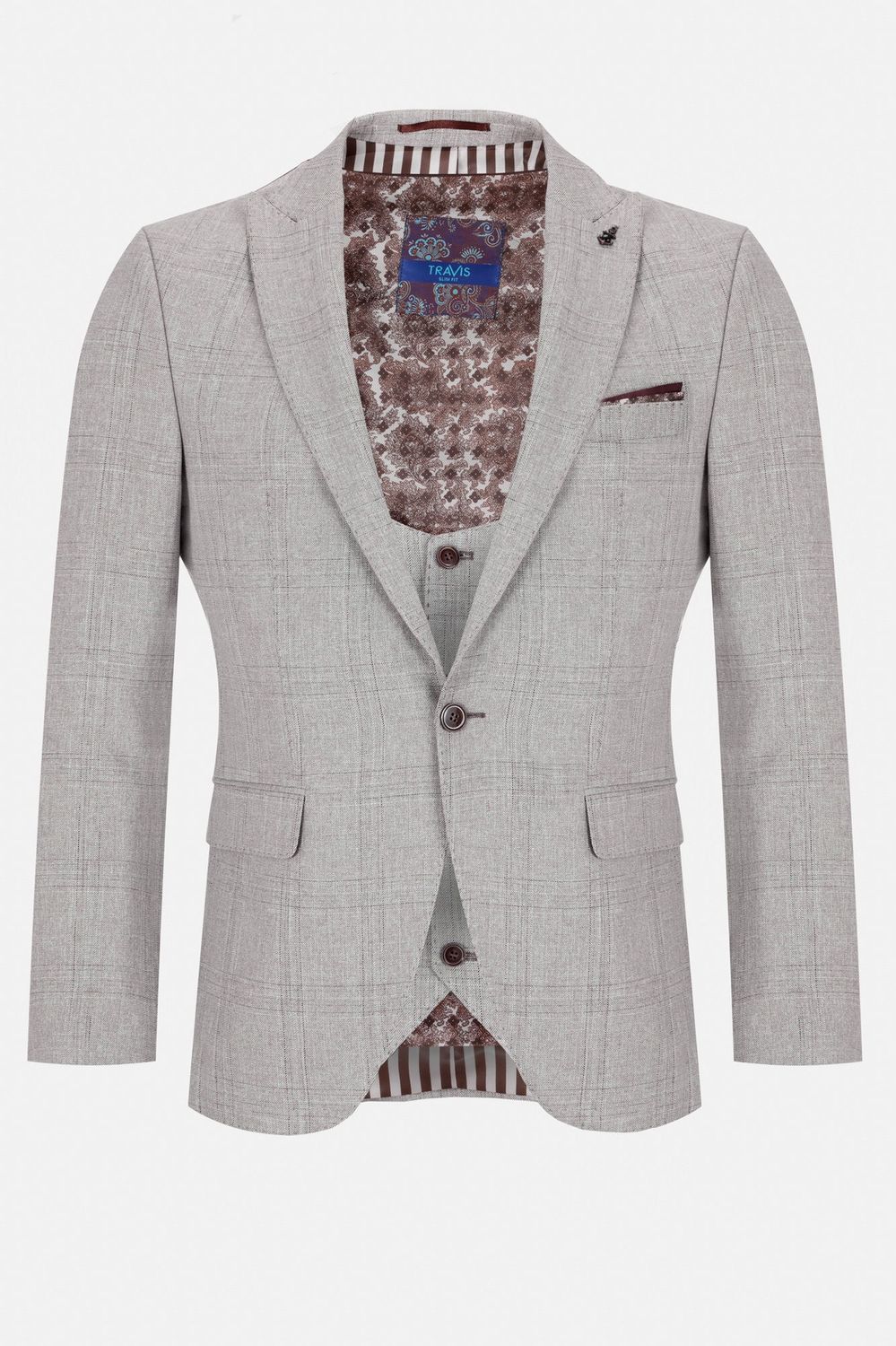 TRAVIS EIFFEL 3PC SUIT STONE