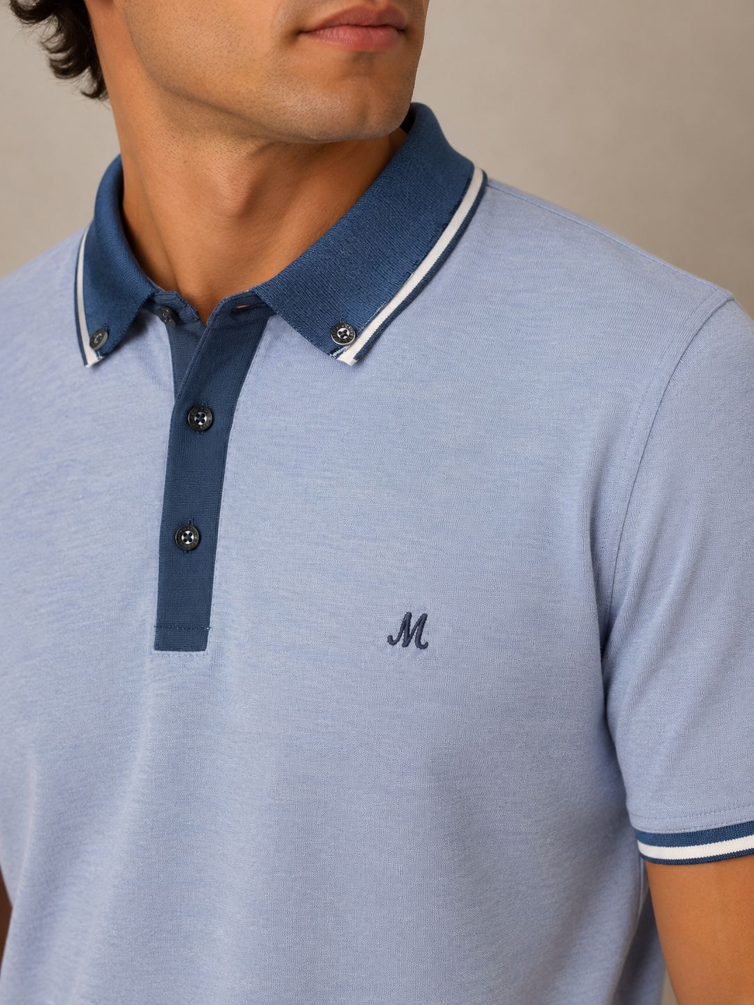ML211527 BECK MARL POLO AIRY BLUE