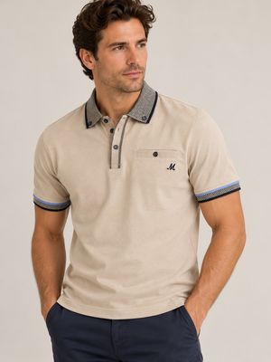 ML211521 MATTY 200GSM B/D JERSEY POLO LIGHT STONE