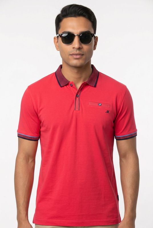 ML211521 MATTY 200GSM B/D JERSEY POLO CORAL