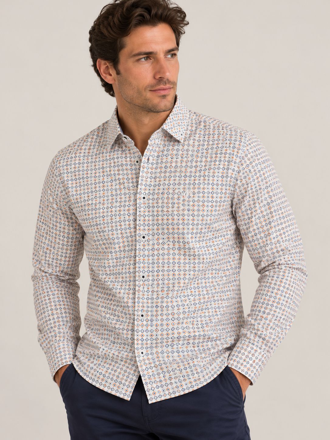 ML252291 STAMP LS SHIRT MULTI PRINT