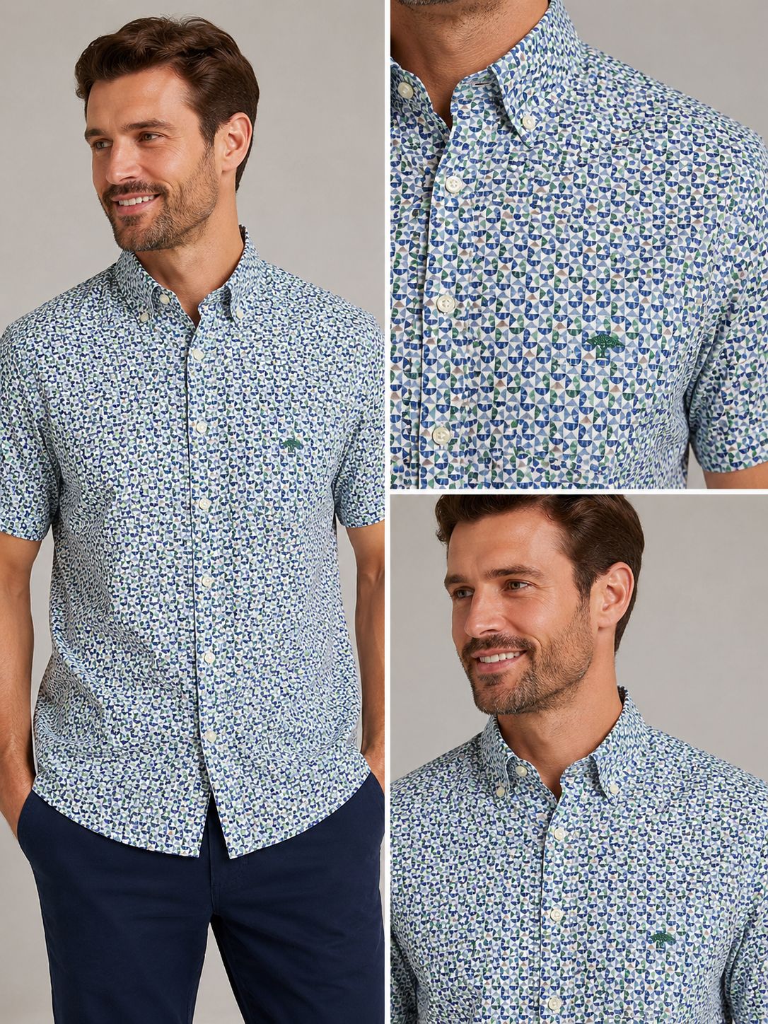 1604 5071 FYNCH HATTON SHIRT COL 727 PINE GREEN