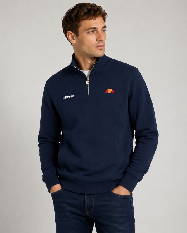 ELLESSE PELEGRINI 1/4 ZIP NAVY SHB14638