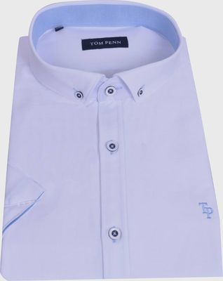 TOM PENN SHORT SLEEVE OXFORD SHIRT WHITE TP828