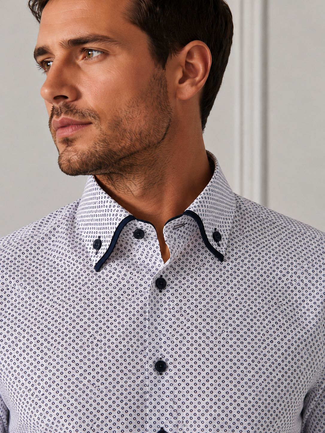 ADVISE DOUBLE COLLAR  SHIRT W/BURG AD915