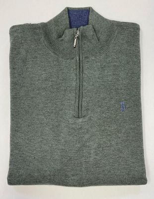 TOM PENN 1/4 ZIP OLIVE TP053K