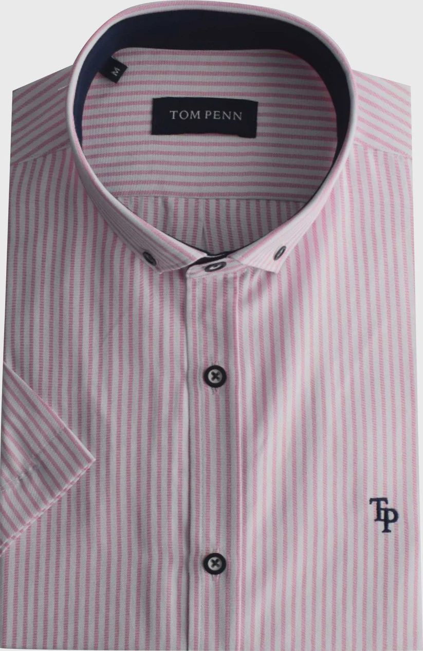 TOM PENN STRIPE S/SLEEVE SHIRT PINK TP937