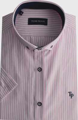 TOM PENN STRIPE S/SLEEVE SHIRT PINK TP937