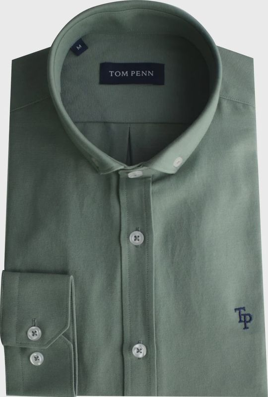 TOM PENN OXFORD LONG SLEEVE SHIRT GREEN1 TP330