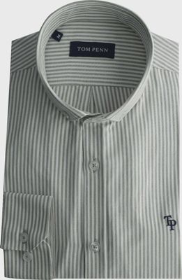 TOM PENN STRIPE SHIRT GREEN TP936