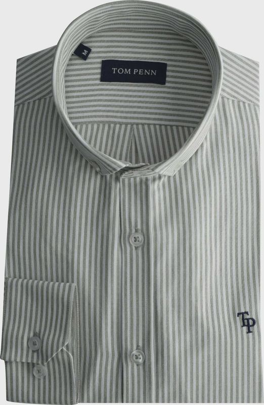 TOM PENN STRIPE SHIRT GREEN TP936