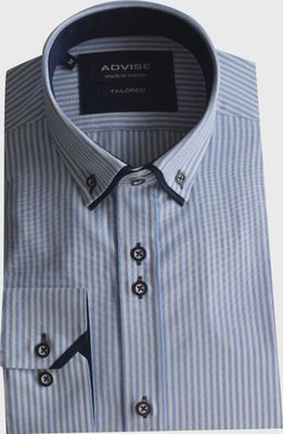 ADVISE STRIPED SHIRT SKY AD920