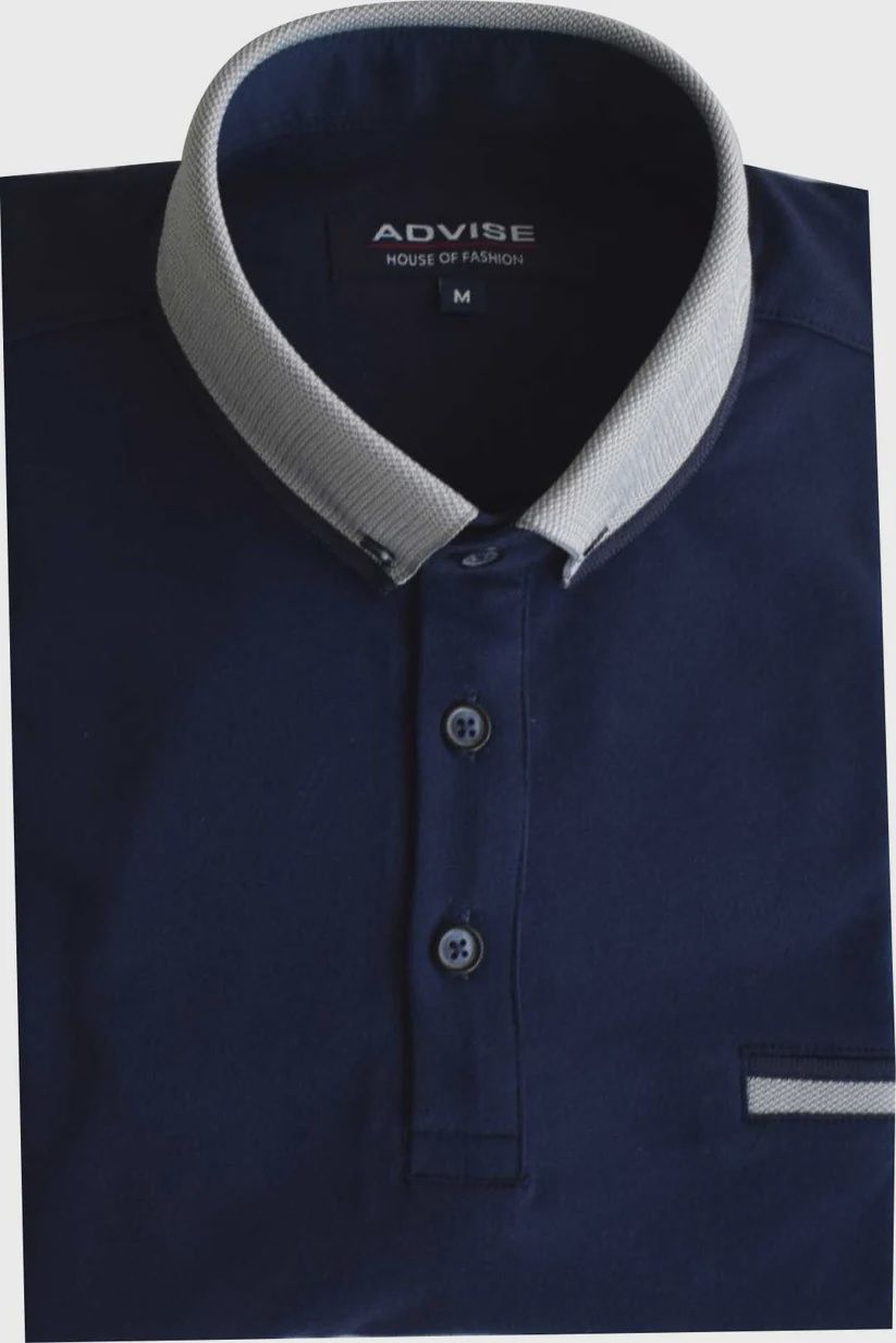 ADVISE KNITTED COLLAR POLO NAVY POLO314