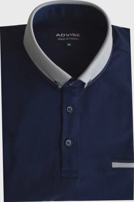 ADVISE KNITTED COLLAR POLO NAVY POLO314