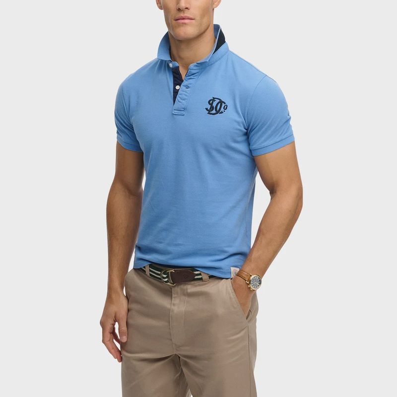 SUPERDRY PIQUE MONOGRAM POLO DEEP BLUE WAVE/ECLIPSE NAVY M1110465A