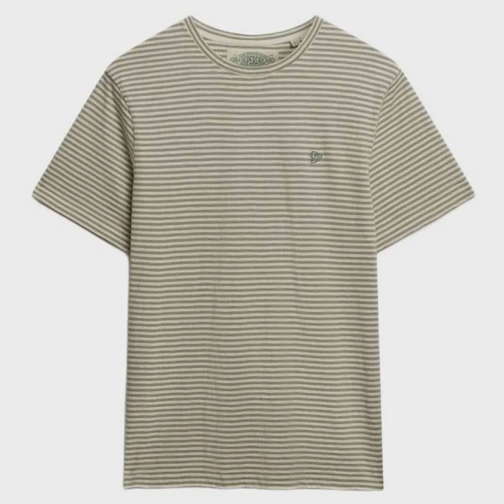SUPERDRY CLASSIC ESSENTIAL STRIPE TEE SILVER SAGE CHALKSTRIPE M1012346A