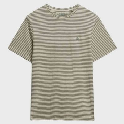 SUPERDRY CLASSIC ESSENTIAL STRIPE TEE SILVER SAGE CHALKSTRIPE M1012346A