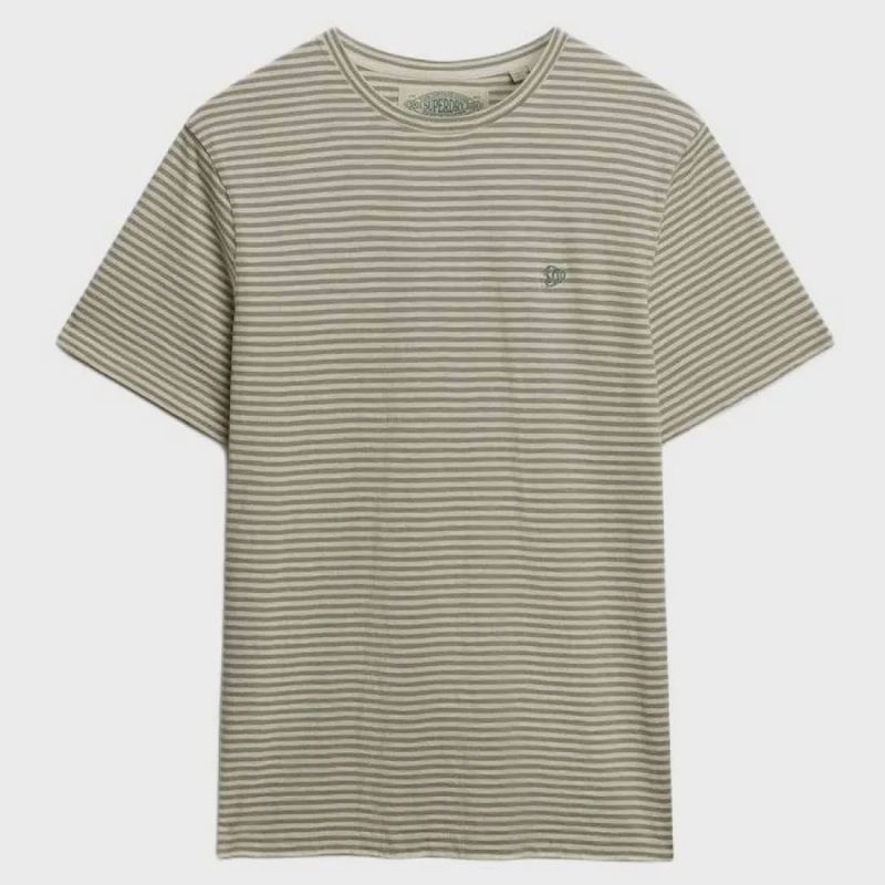 SUPERDRY CLASSIC ESSENTIAL STRIPE TEE SILVER SAGE CHALKSTRIPE M1012346A