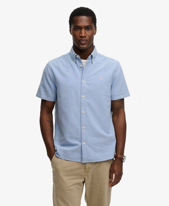 SUPERDRY PREPPY OXFORD SS SHIRT SKY BLUE CHAMBRAY M4011101A
