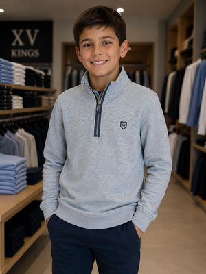 FALCONS J 1/4 ZIP SKY HAZE