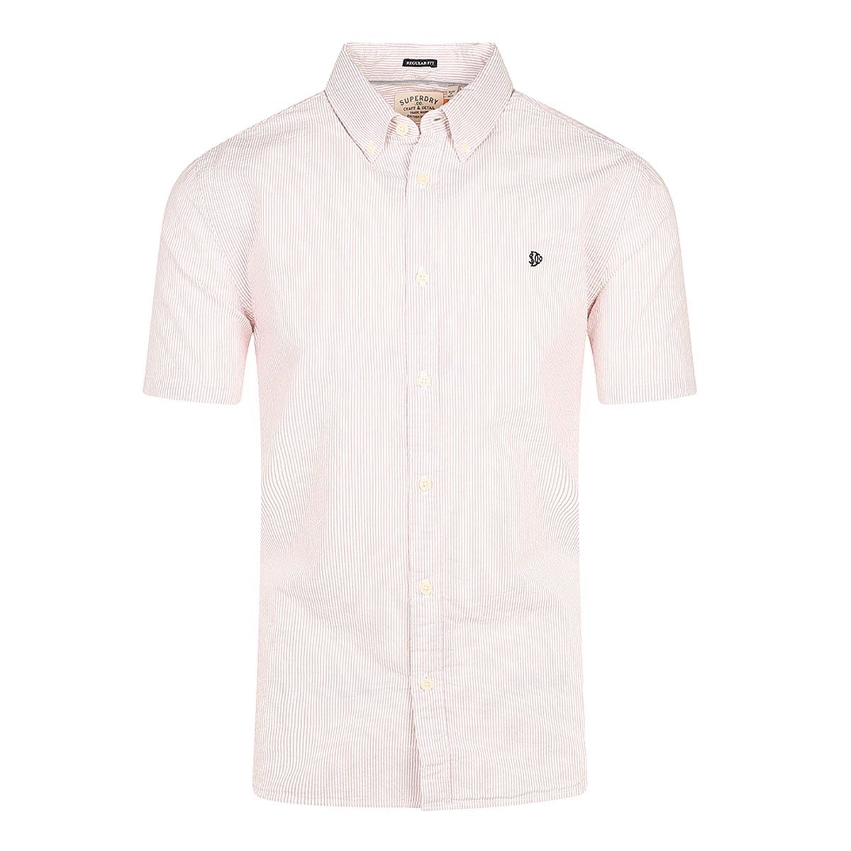 SUPERDRY CLASSIC SEERSUCKER SS SHIRT CREAM/PINK M4011102A