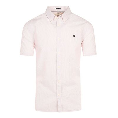 SUPERDRY CLASSIC SEERSUCKER SS SHIRT CREAM/PINK M4011102A