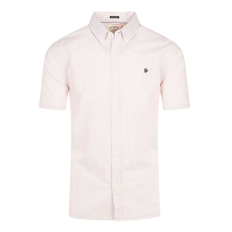 SUPERDRY CLASSIC SEERSUCKER SS SHIRT CREAM/PINK M4011102A