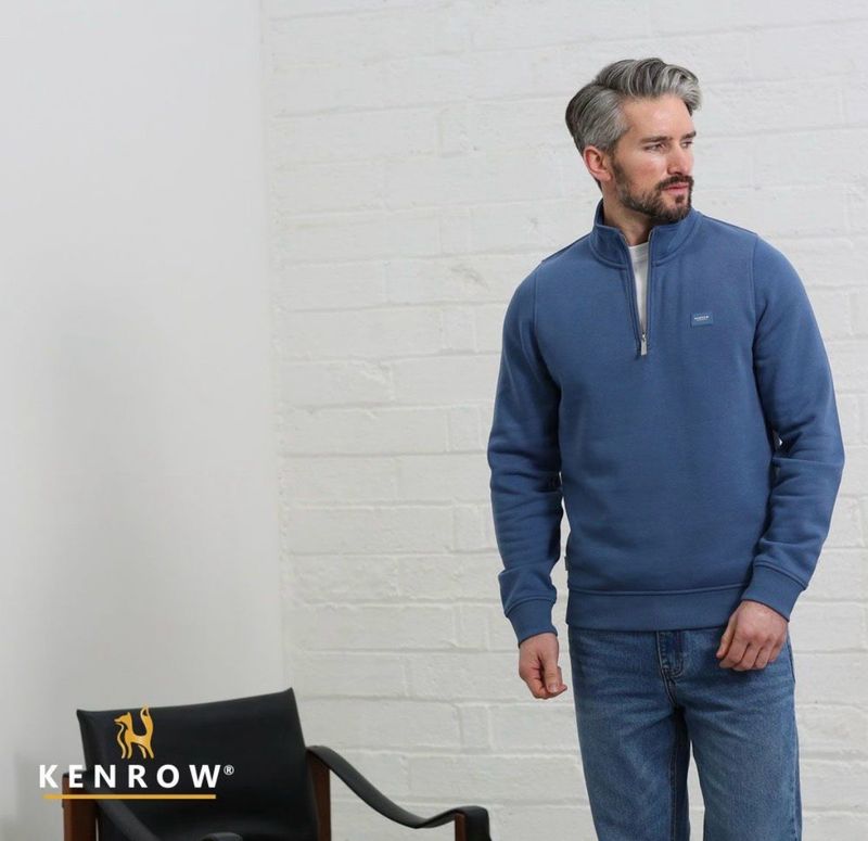 KR10 09010 DAMON HALF ZIP DENIM