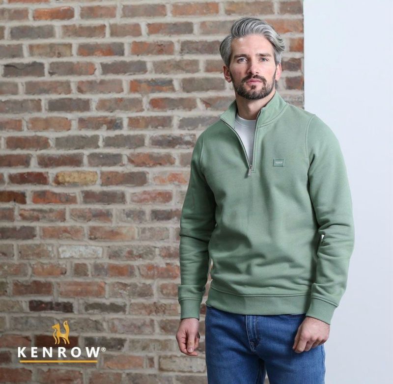 KR10 09236 DAMON HALF ZIP BASIL