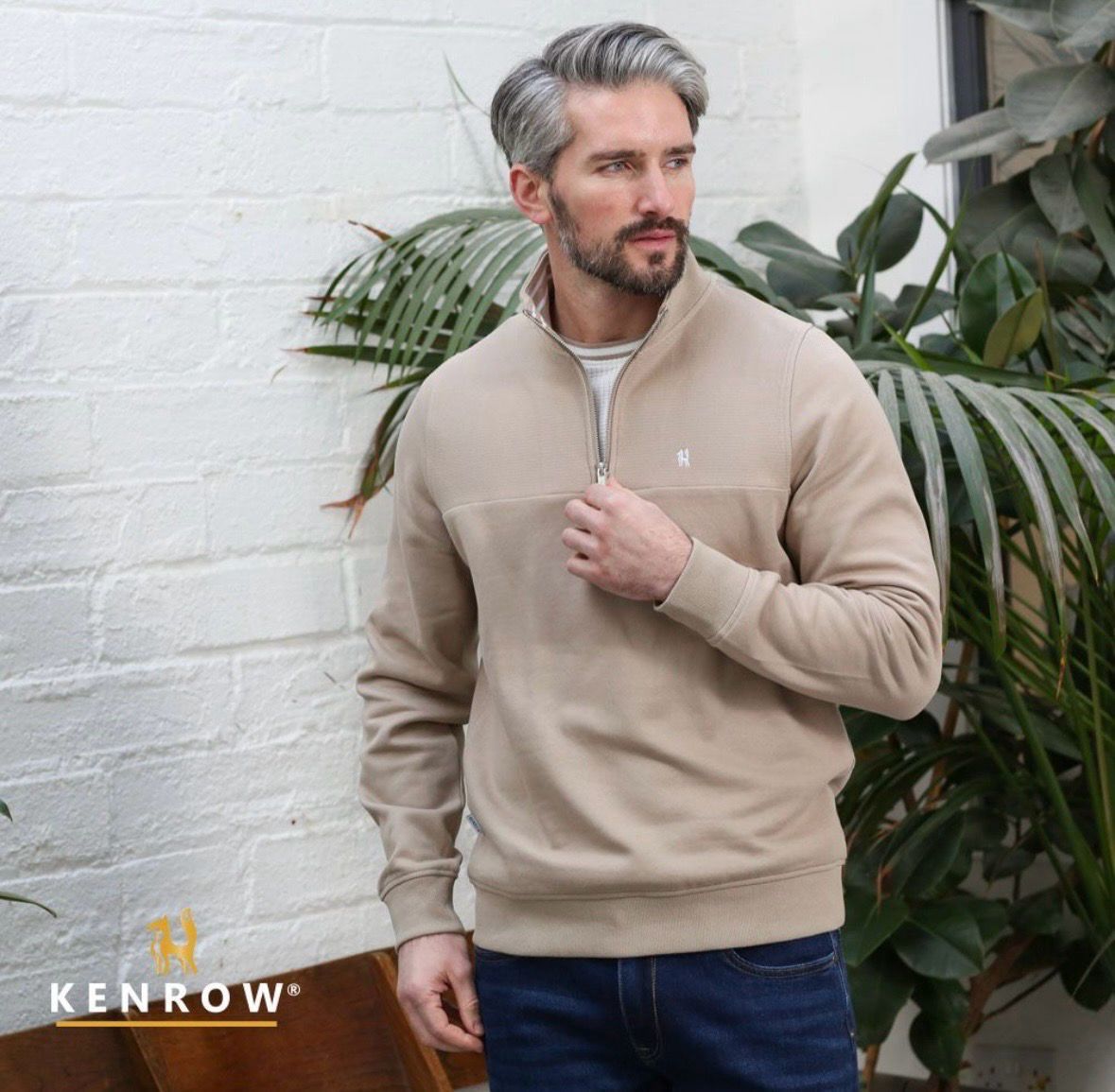 KR10 10256 PHOENIX HALF ZIP SWEAT SAND