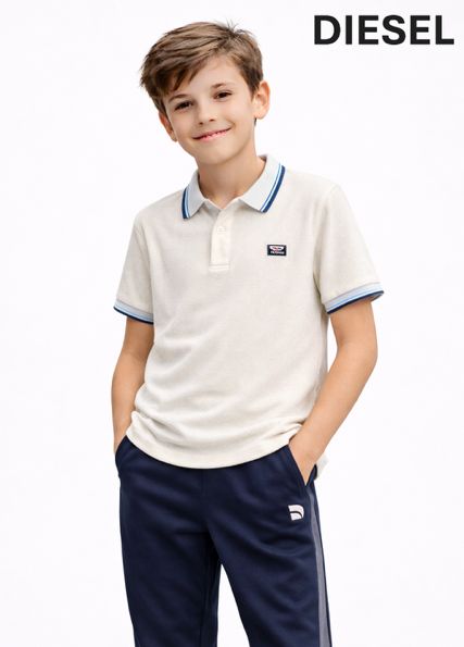 MOORE TEXTURED POLO JNR WHITE DKB 1109002