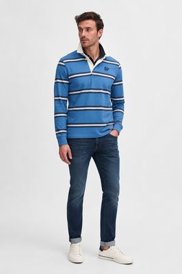 SUPERDRY VINTAGE ATHLETIC STRIPE RUGBY POLO BLUE STRIPE M1110479A