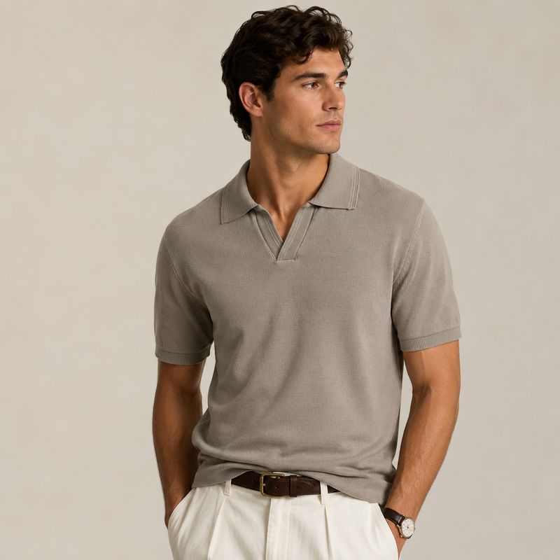 TOM PENN V NECK POLO DK CRM TP078K