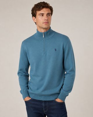 TOM PENN 1/4 ZIP TURQ TP053K