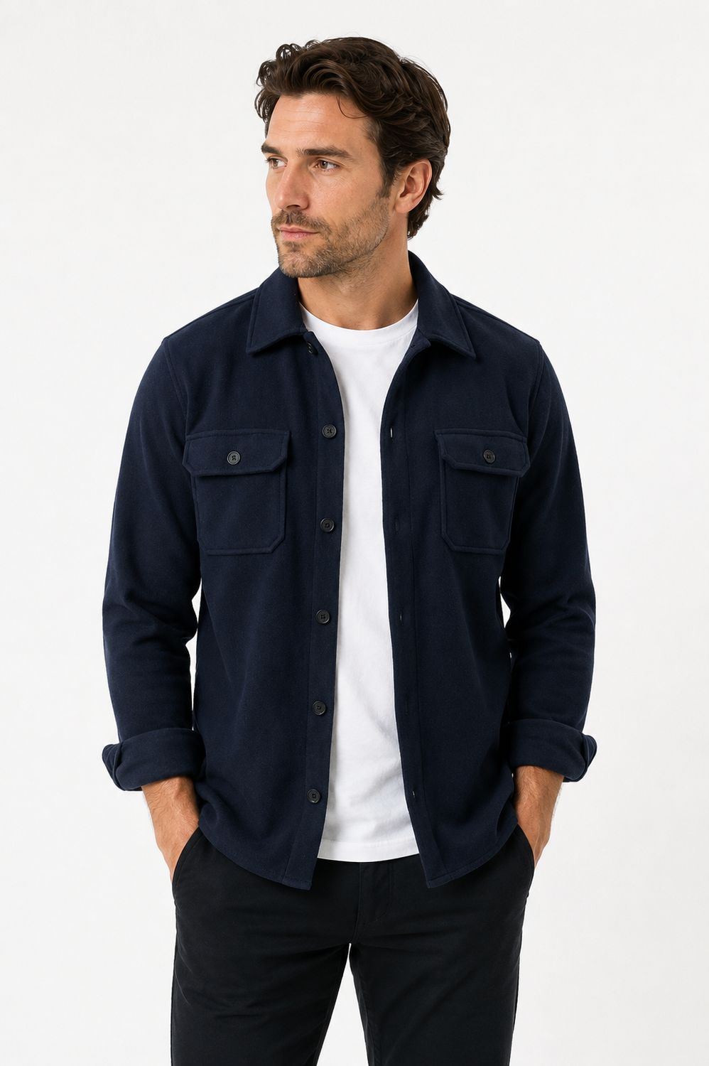 TOM PENN OVERSHIRT NAVY TP941