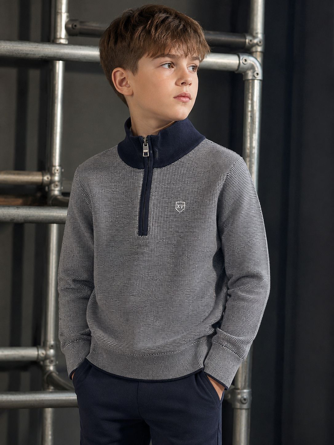 TULLOW JNR 1/4 ZIP DEEP OCEAN