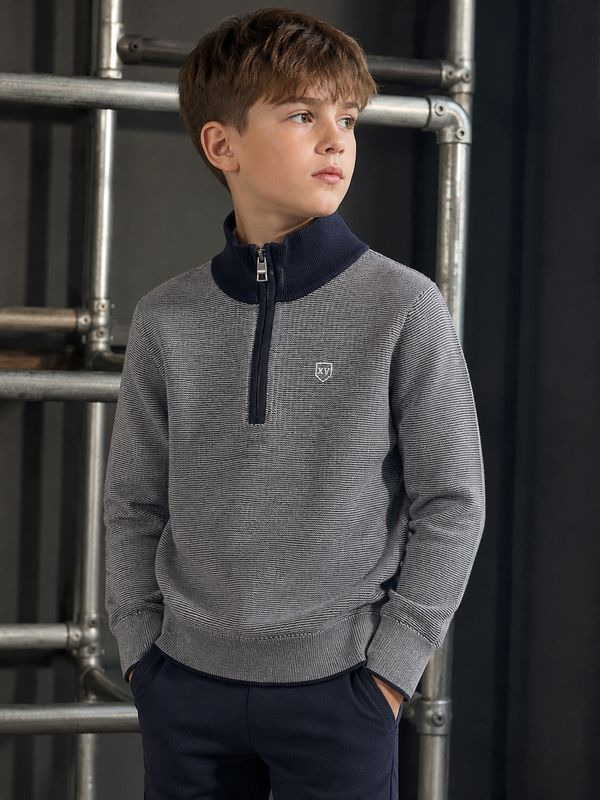TULLOW JNR 1/4 ZIP DEEP OCEAN