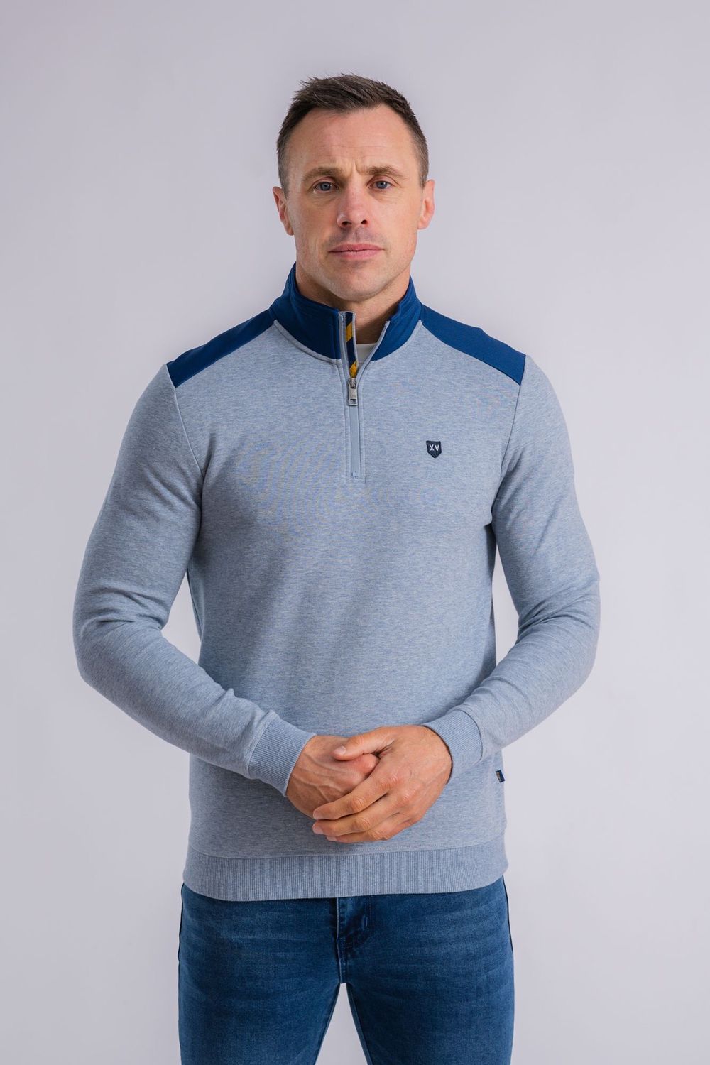 TUNCURRY 1/4 ZIP PIXEL BLUE