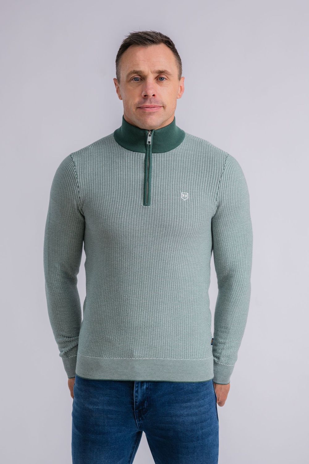 TULLOW  1/4 ZIP CYPRESS KNIT